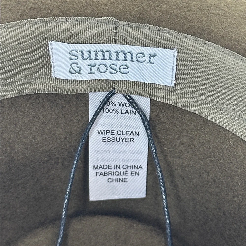 summer & rose Women's 100% Wool Fedora‎ One Size Olive Green